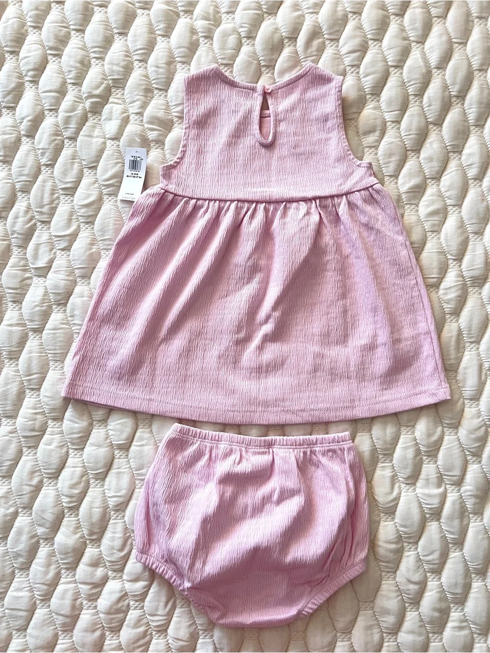 Old Navy Floral Crochet Dress Bloomer Set Baby Girl 12-18M Pink Spring Summer